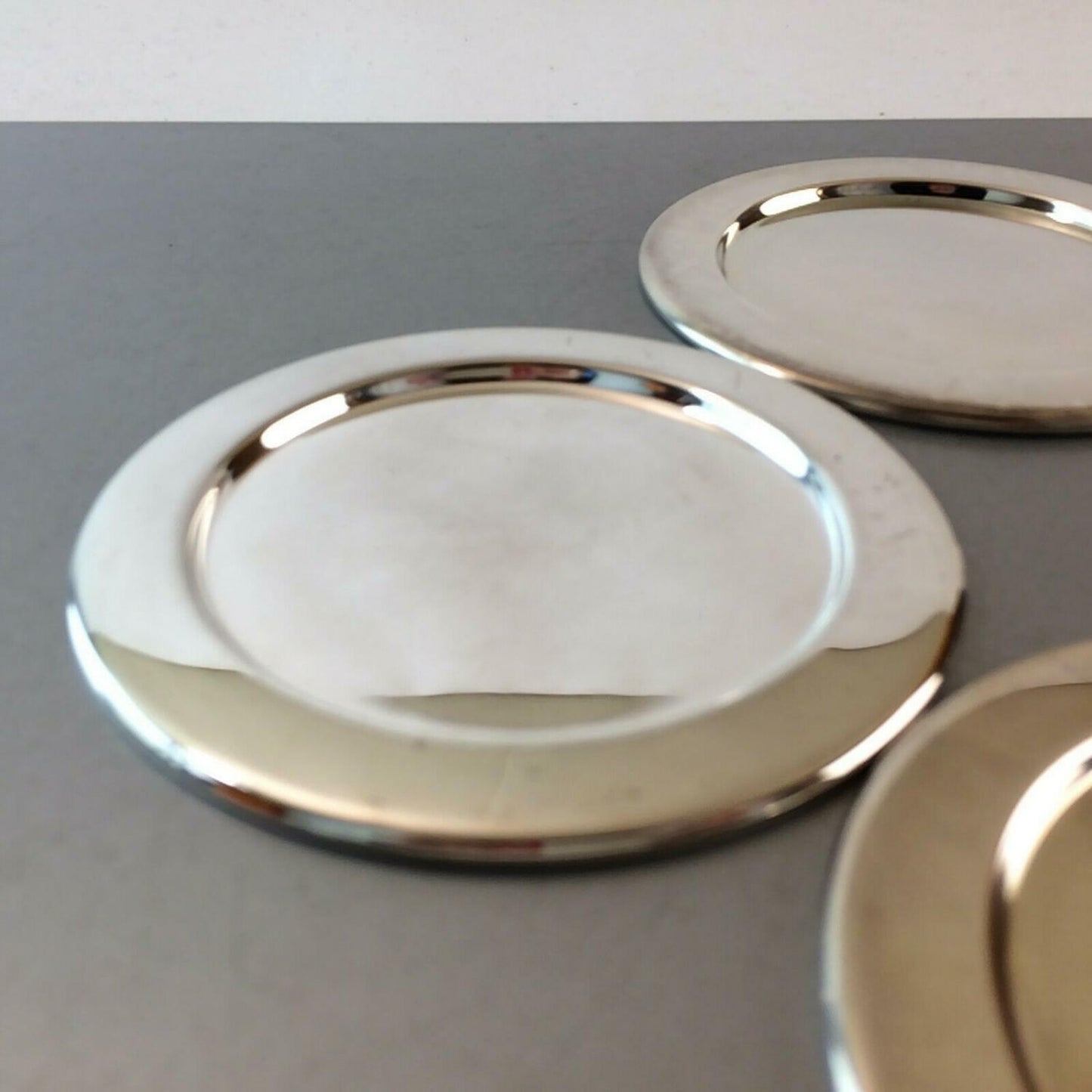 Untersetzer Teller versilbert 50er 60er CENTURY 10,5 cm 4er Set