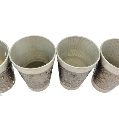 ha ha Zinn Zinnbecher Zinn 4er Becher 11,5 cm Trinkbecher MID CENTURY (punziert)