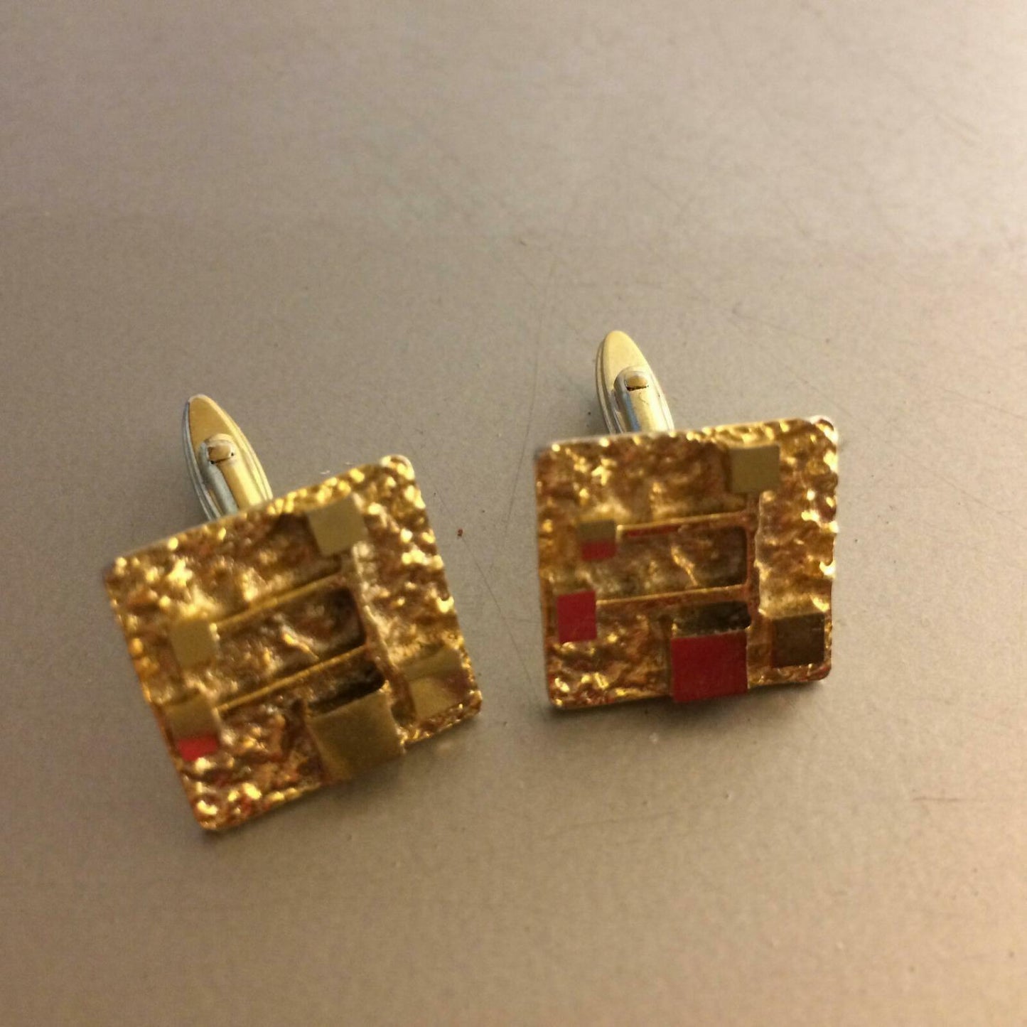 MANSCHETTENKNÖPFE 50er 60er 70er Manschetten Gold farben