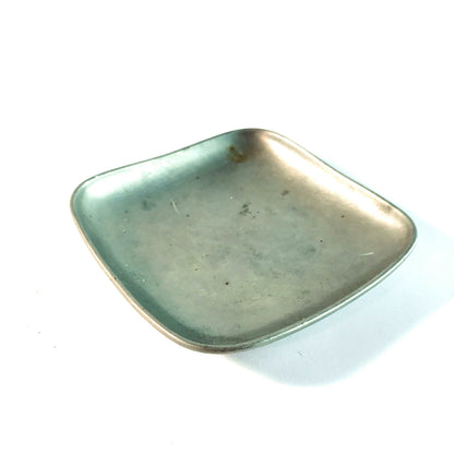 Zinn Schalchen 10 cm eckig  rund Schale 50er 60er