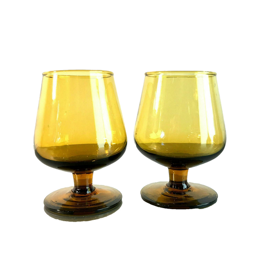 Cognacgläser Glas 8,5 cm 2er Set  Gläser Cognacschwenker Bernstein