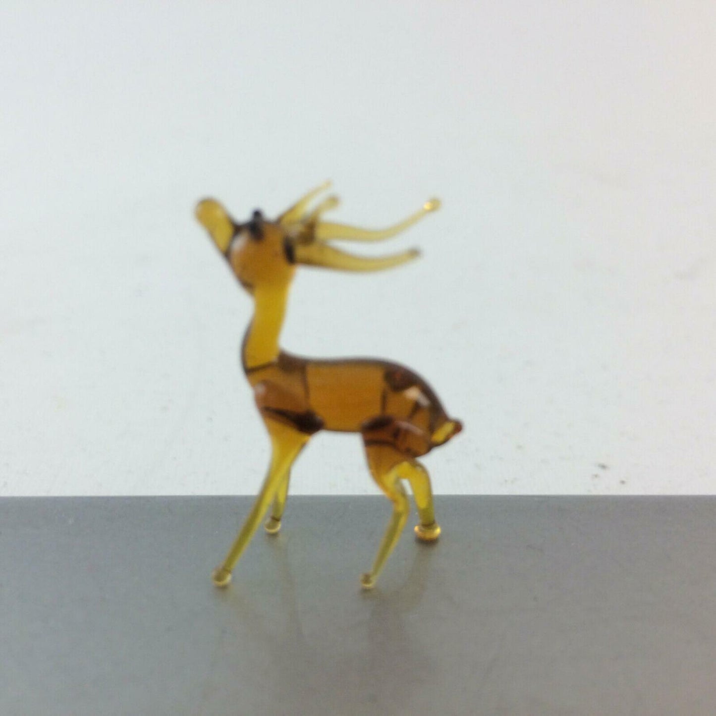 Hirsch gelb H 2,8 cm Glas 50er 60er Lauscher Vintage MID CENTURY 
