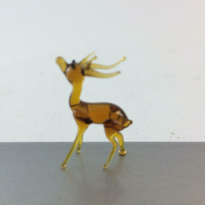 Hirsch gelb H 2,8 cm Glas 50er 60er Lauscher Vintage MID CENTURY 