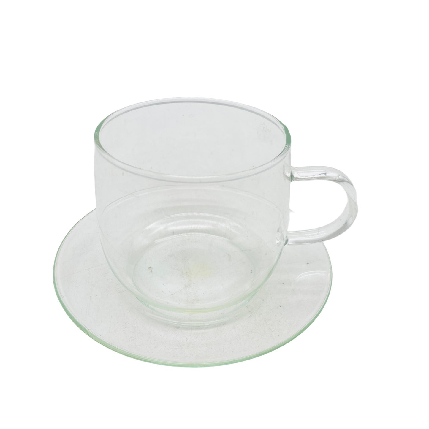 Glastasse H 7 cm mit Untertasse Glas Tasse mit Unterer Teetasse