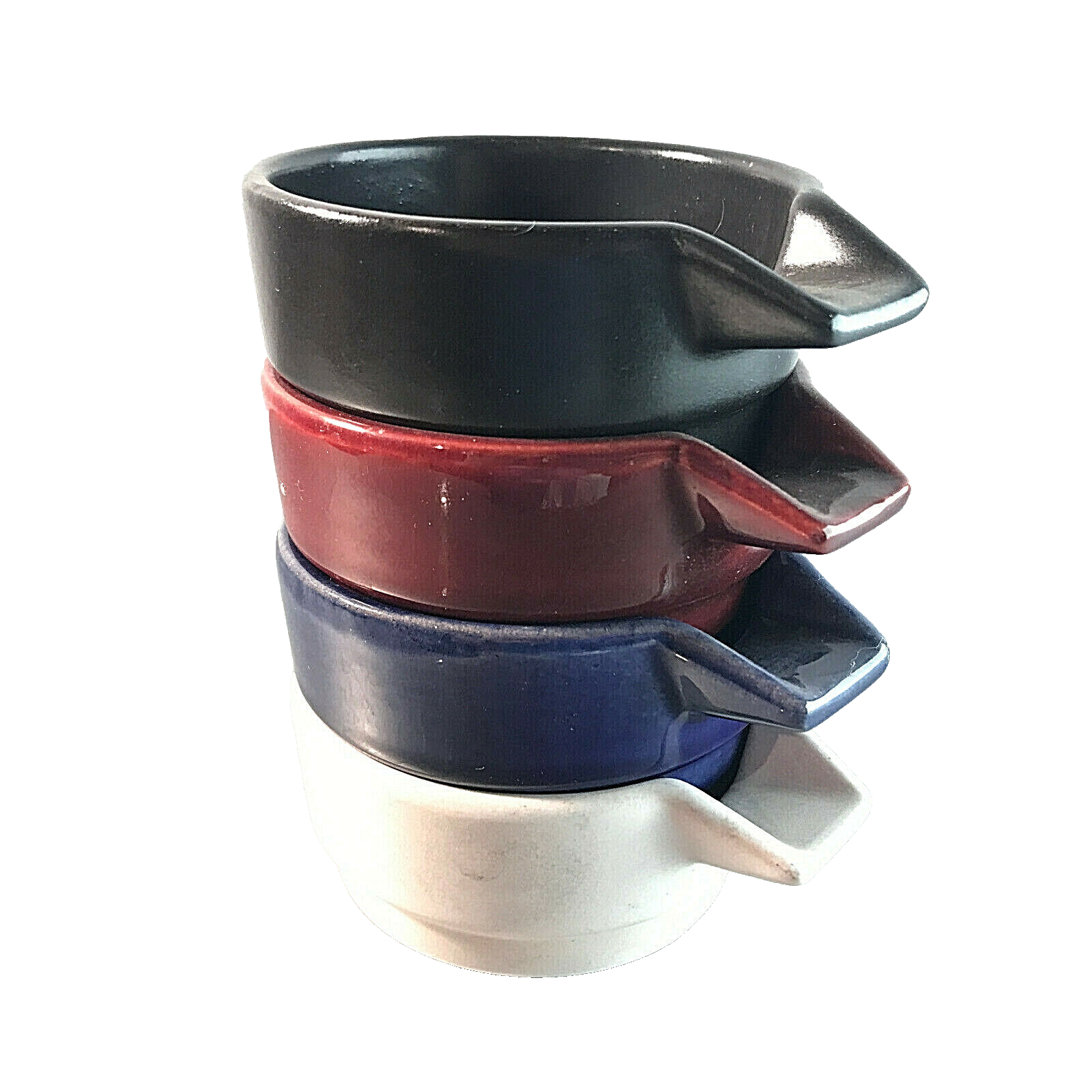 VINTAGE Stapelascher blau rot weiß 50er 60er Keramik MID CENTURY Schale