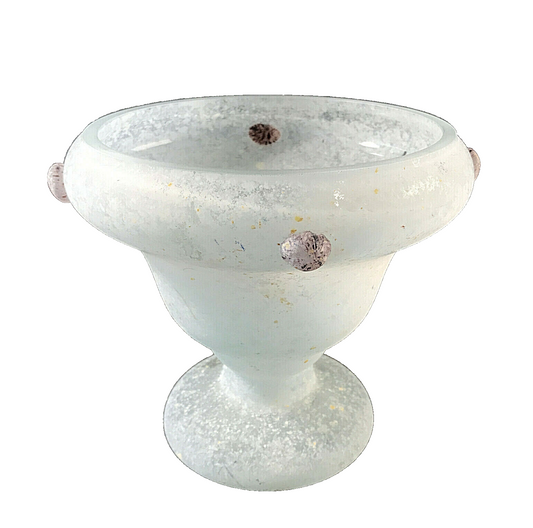 SCAVO Vintage Vase Noppen 14,7 cm 50er 60er MID CENTURY Glas Satinato