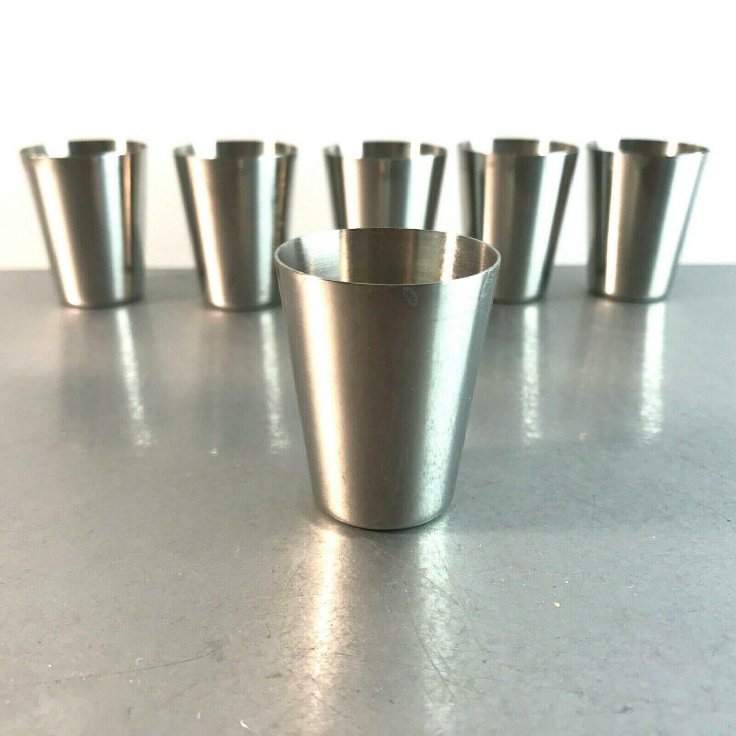 Becher Edelstahl Set 4,5 cm Trinkbecher 6 Stück  Schnapsbecher