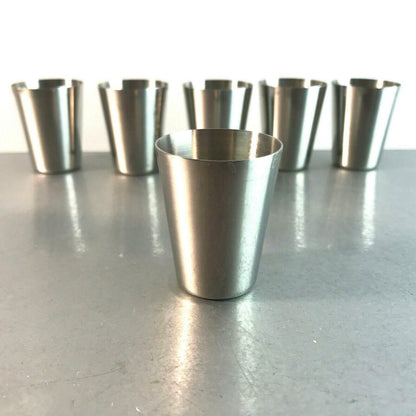 Becher Edelstahl Set 4,5 cm Trinkbecher 6 Stück  Schnapsbecher