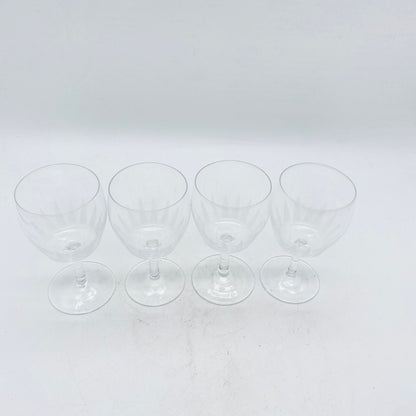 Weingläser H 12 cm Dekoratio satiniert beschliffen 60er 70er Vintage Gläser Glas