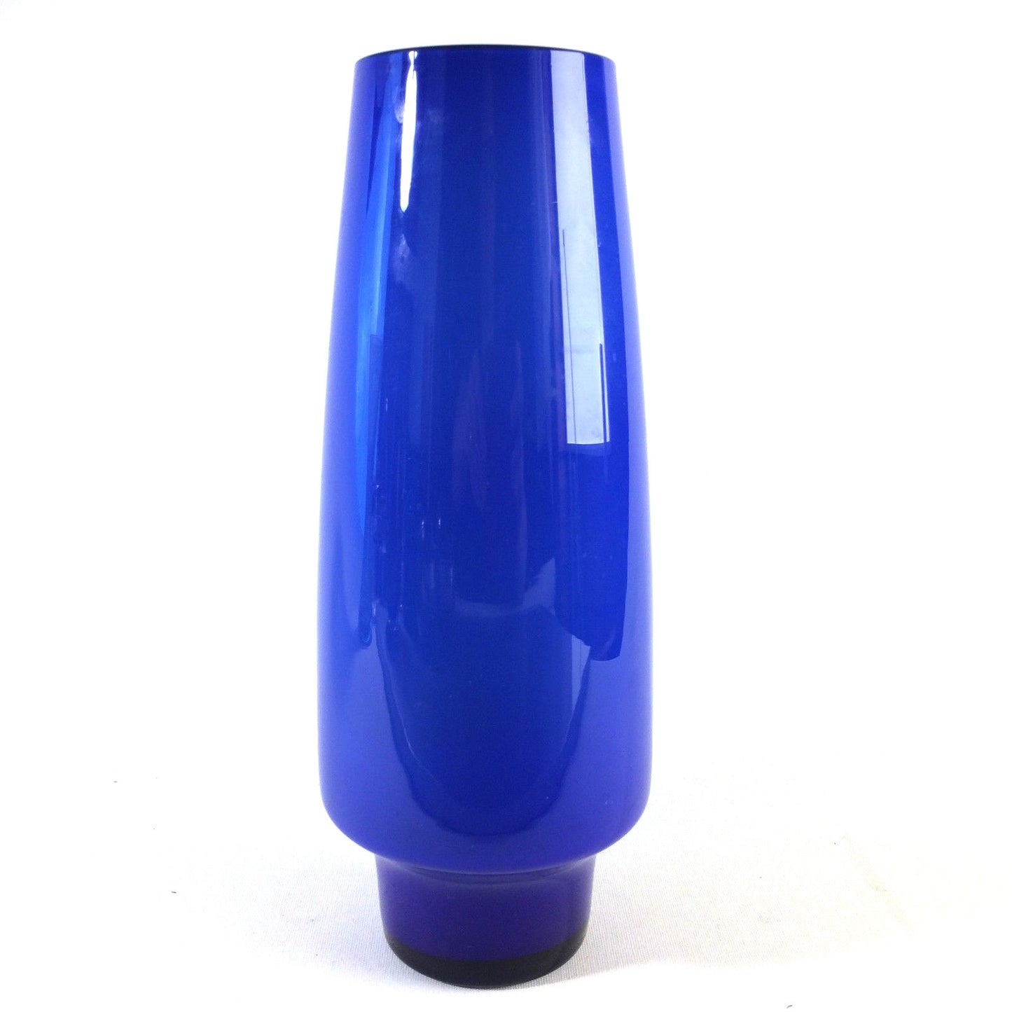 Vintage Vase blau weiß 25 cm 60er 70er MID CENTURY Überfang 
