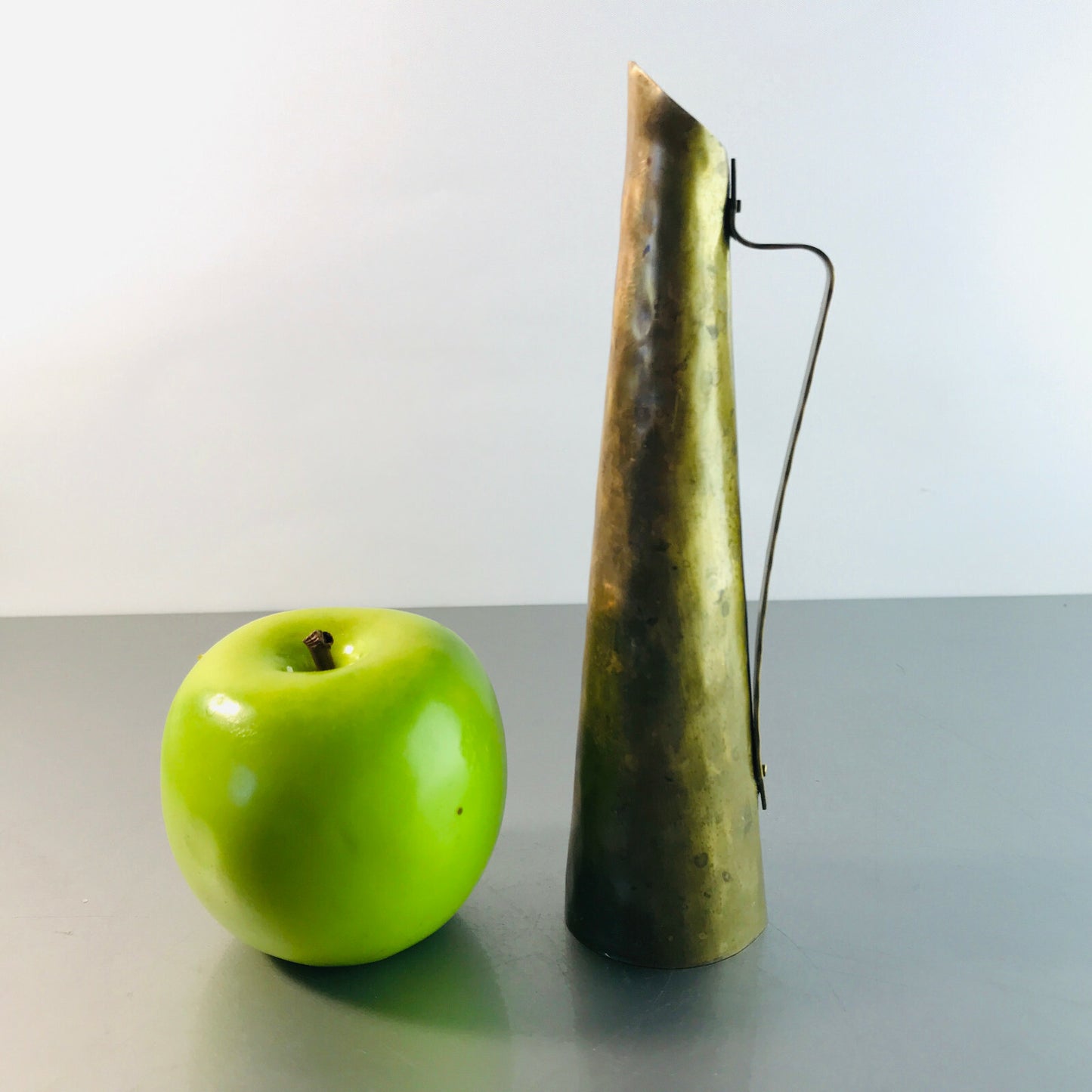 Messing Vase 50er 60er Vintage 18 cm MID CENTURY Henkelvase