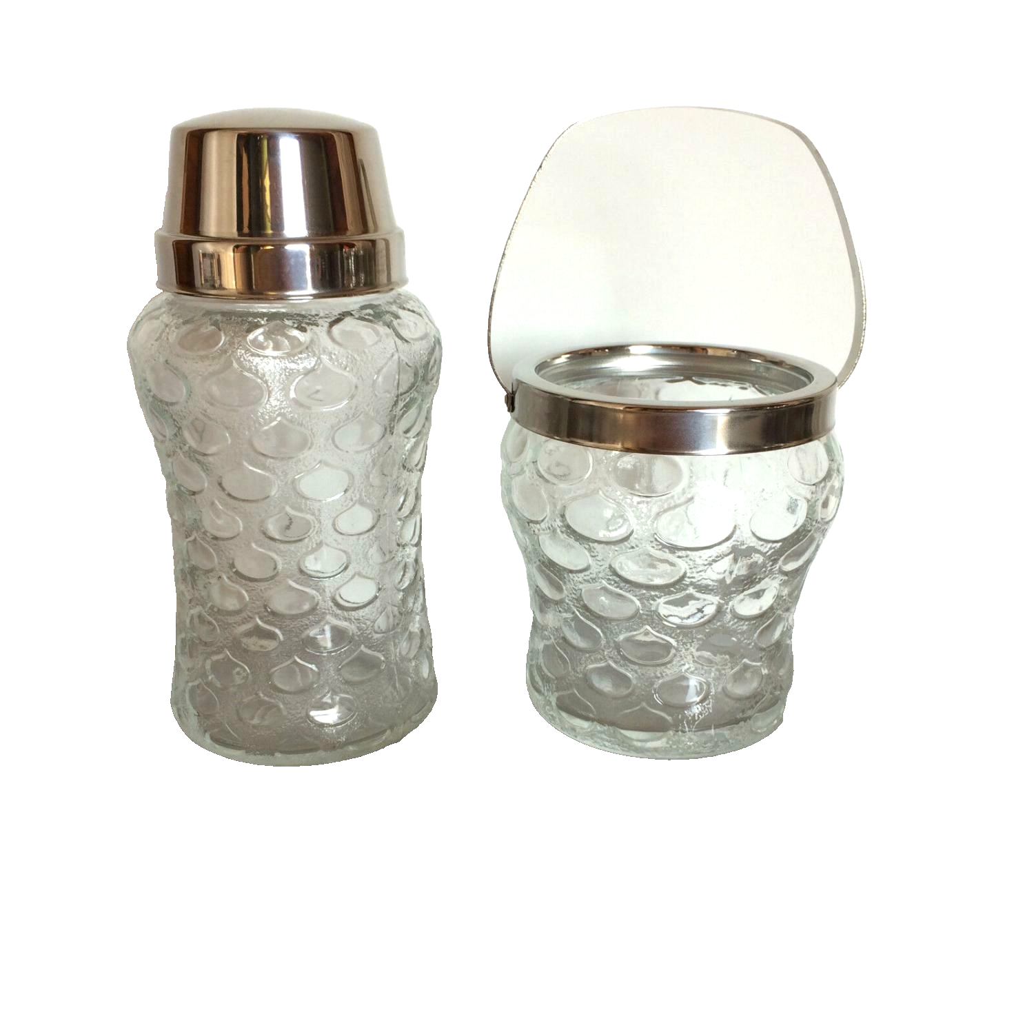 QUIST Eiswürfeleimer Glas 50er 60er & Cocktailshaker 60er 70er Set