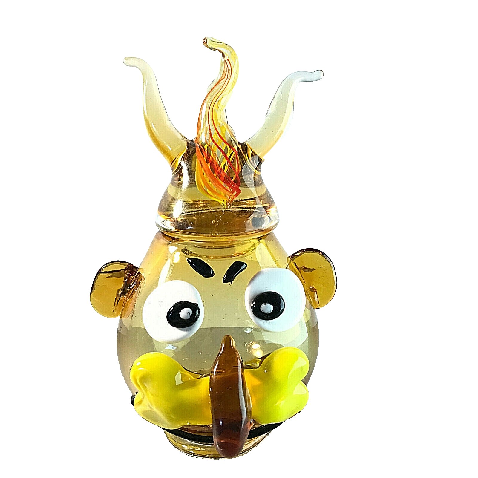 Murano Arte Bonboniere Glasdose Clown Harlekin Dose Deckeldose 60er 70er