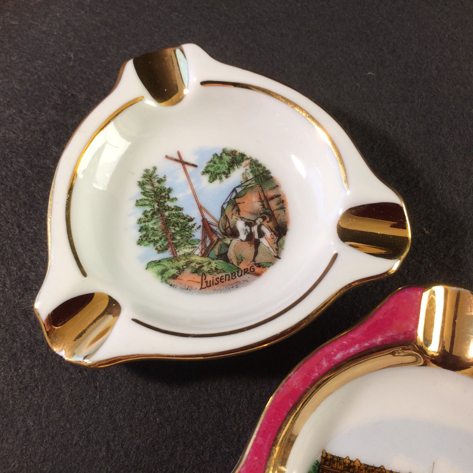 VINTAGE Ascher Porzellan 50er 60er L 18,3 cm  MID CENTURY Aschenbecher