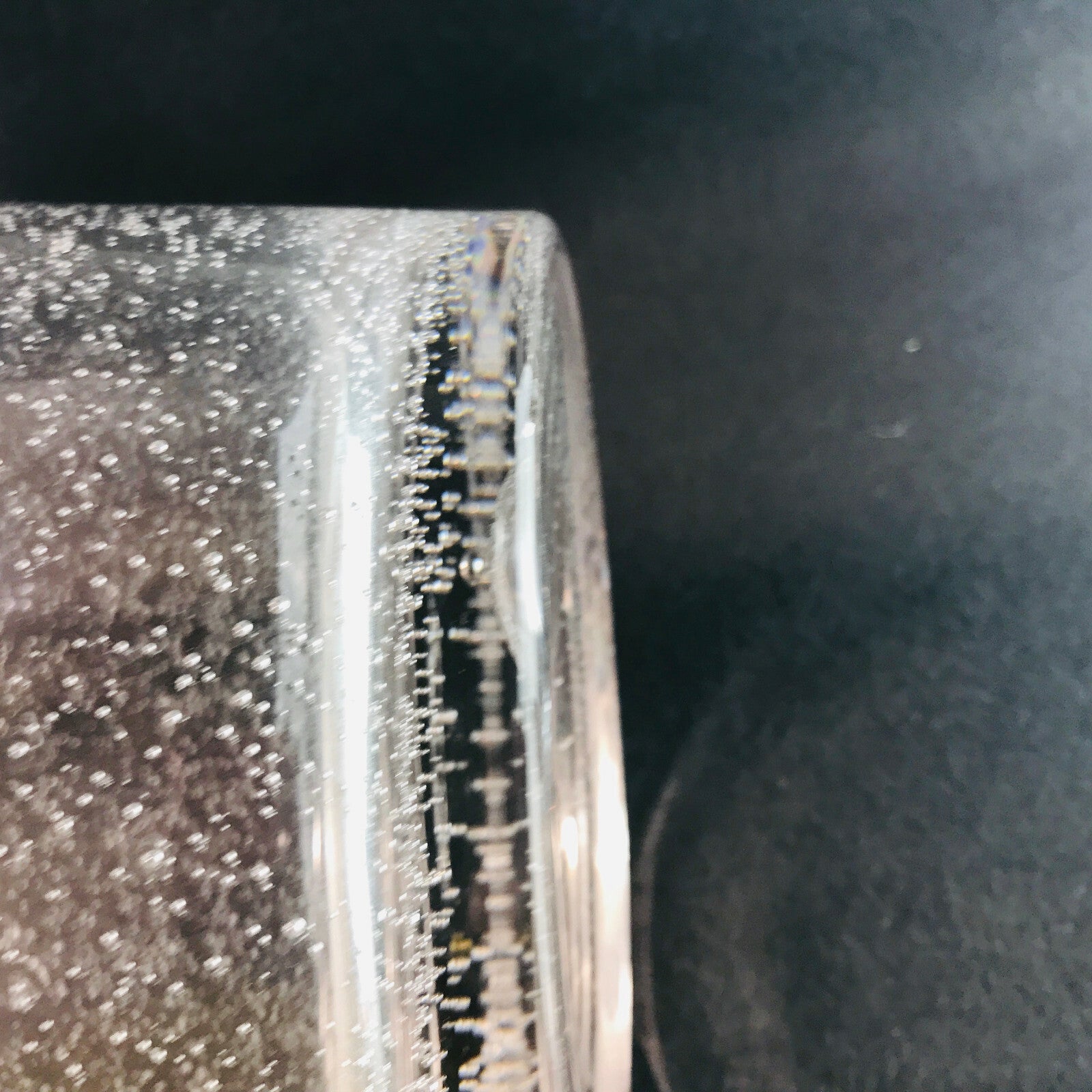 Glas Vase Vintage Luftblasen klarglas Lufteinschlüsse Schaumglas 22,5 cm