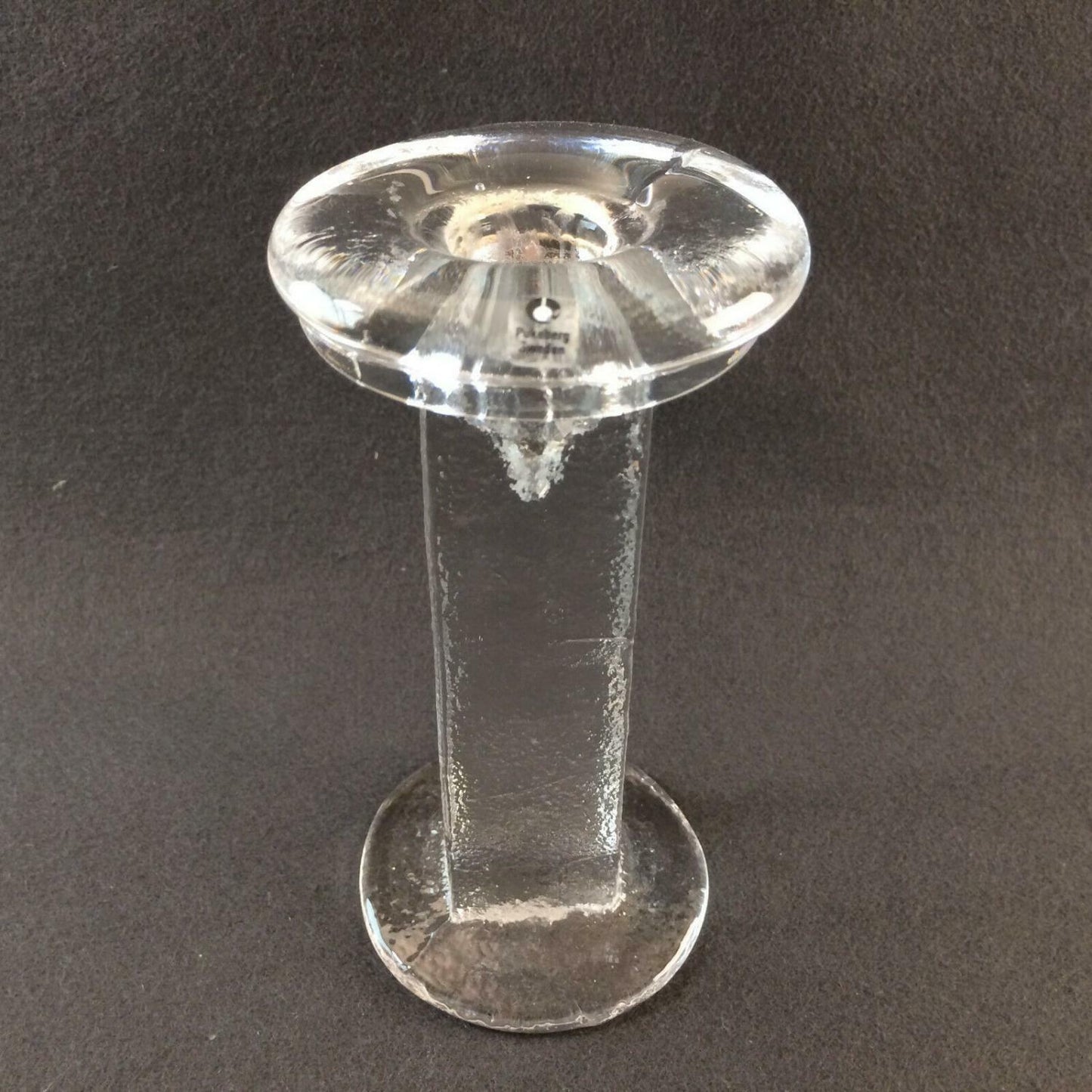 PUKEBERG Sweden Kerzenständer 70er 80er KERZENHALTER GLAS 15 cm
