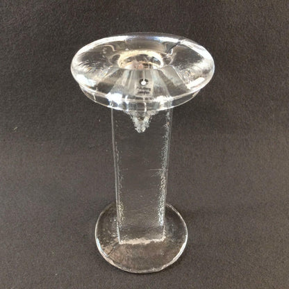 PUKEBERG Sweden Kerzenständer 70er 80er KERZENHALTER GLAS 15 cm