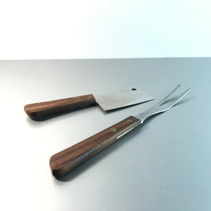 Vintage Besteck Vorlegebesteck Edelstahl Holz Teak 50er 60er MID CENTURY