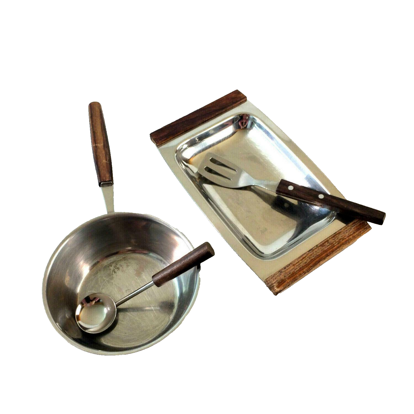 BRAUN & KEMMLER Pfännchen Stieltopf Löffel Edelstahl 60er QUIST Schale
