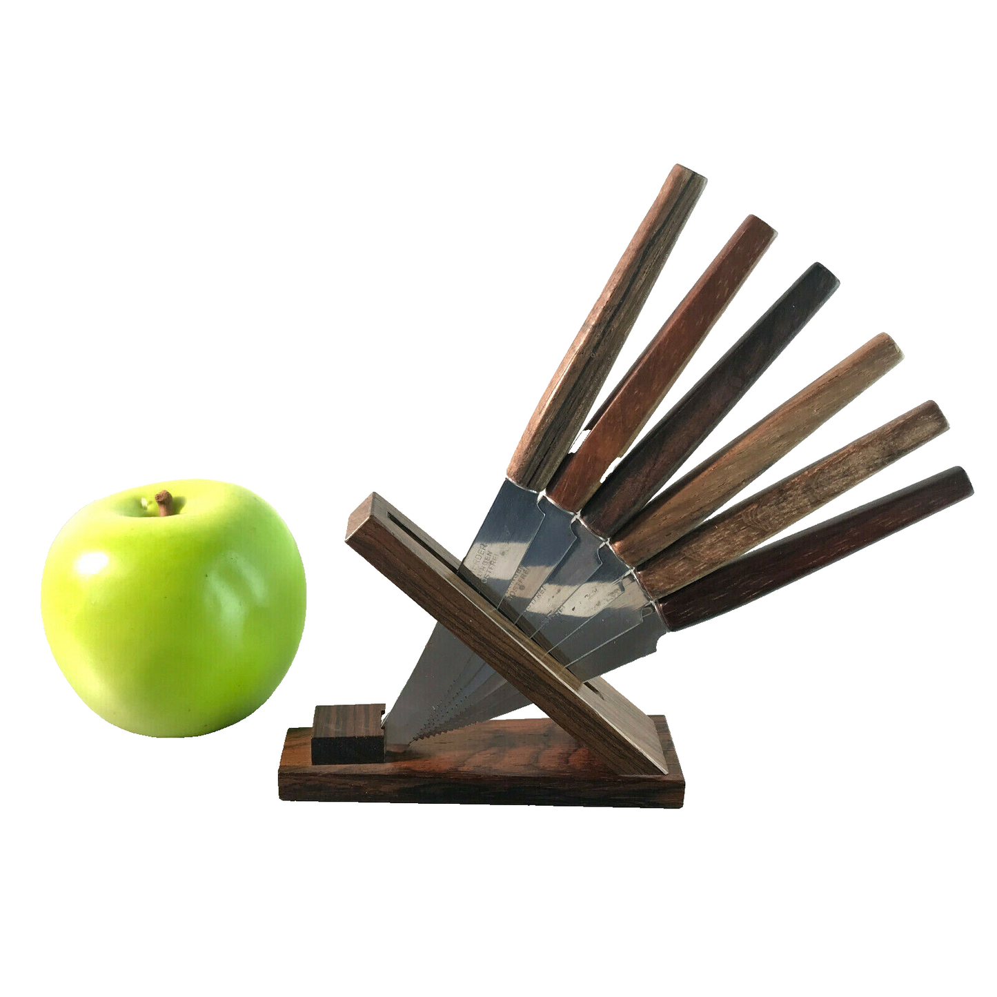 OBSTMESSER Set Messer TEAK Holz SOHLINGEN El. Herder Edelstahl 50er 60er
