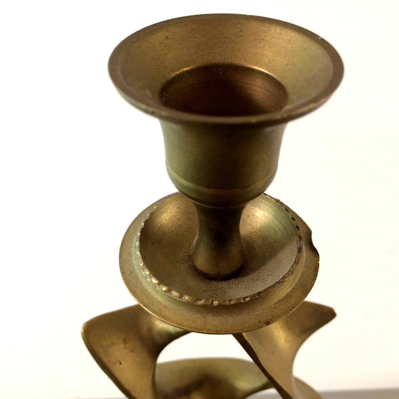 Messing Kerzenhalter 50er 60er Kerzenständer Vintage 18,5 cm Stern 