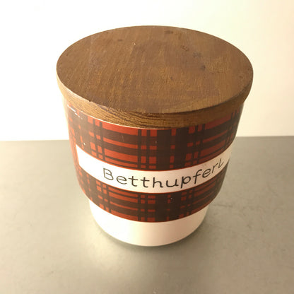  Betthupferl Dose Deckeldose 9 cm HOLZ 50er 60er MID CENTURY 