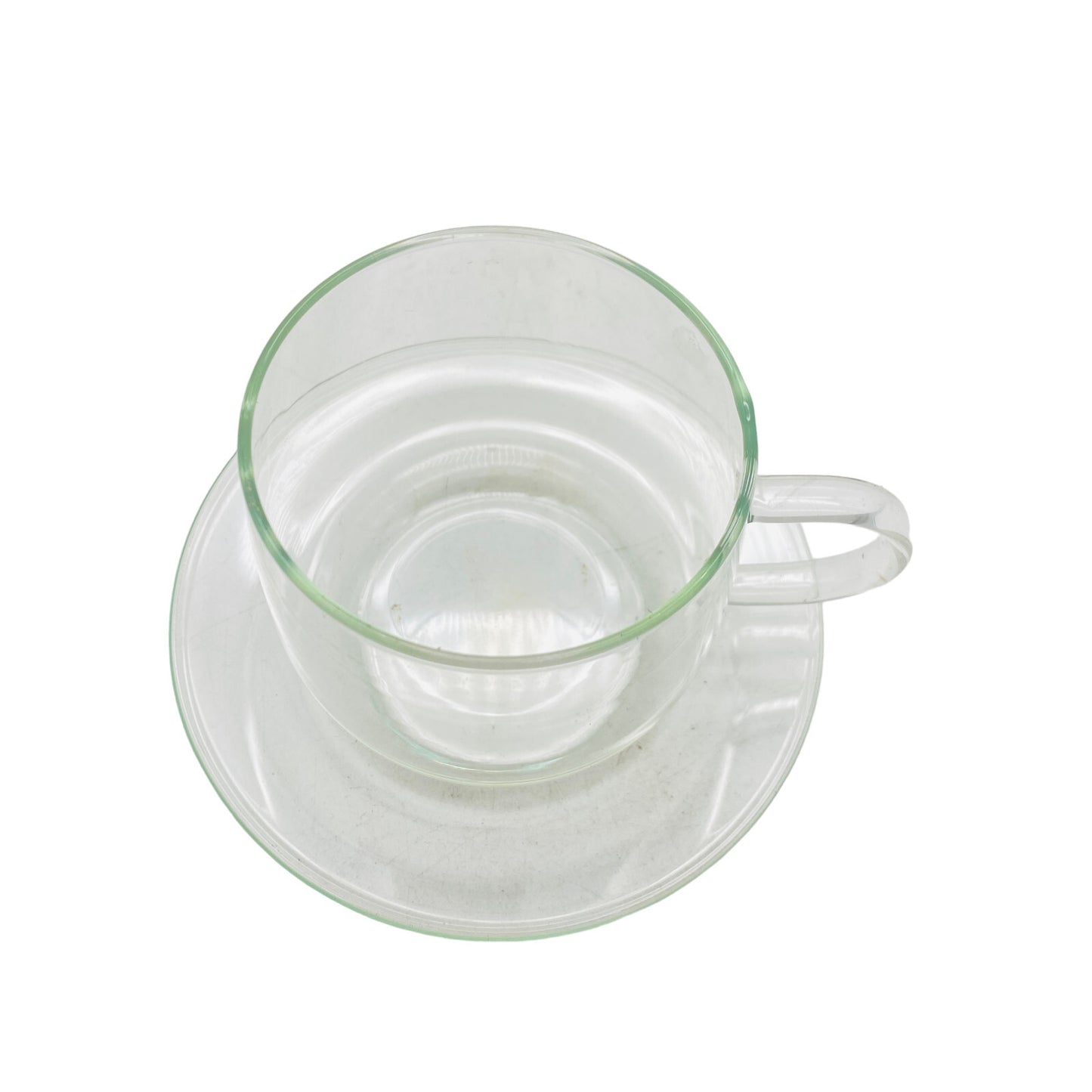 Glastasse H 7 cm mit Untertasse Glas Tasse mit Unterer Teetasse