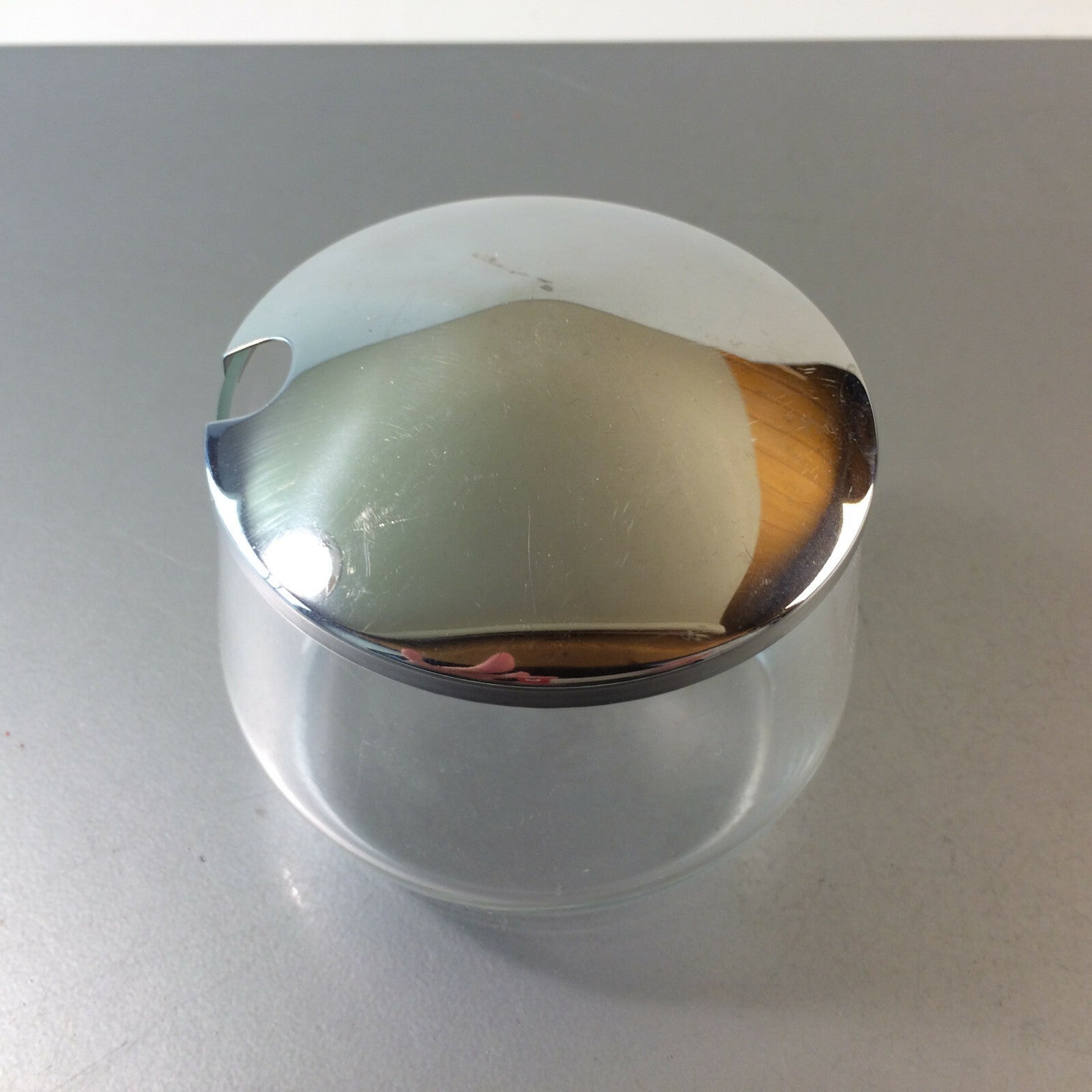 QUIST 60er 70er 6er Deckeldose Dose H 7 cm Edelstahl Glas