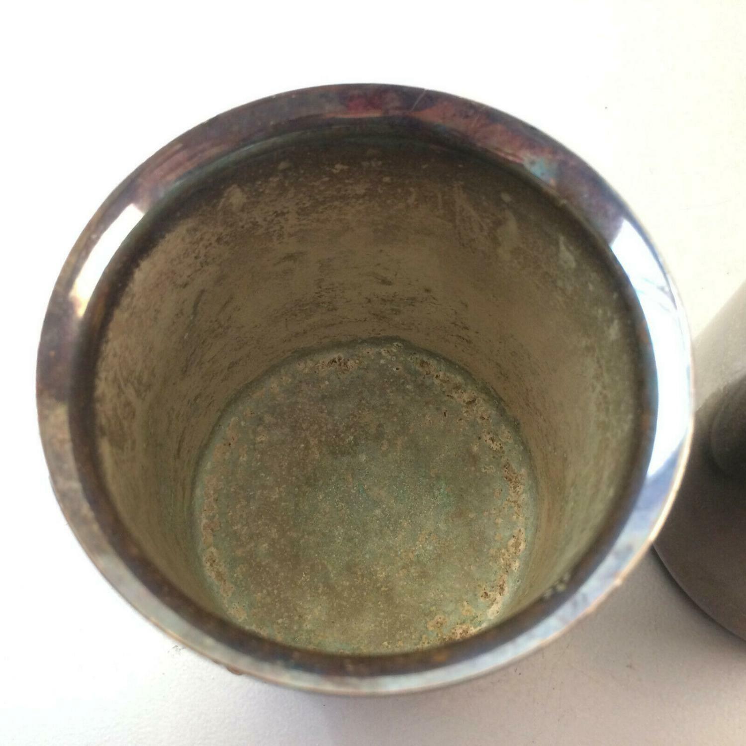 cenacchi Vasen Becher Set  50er 60er 9 cm Italy versilbert