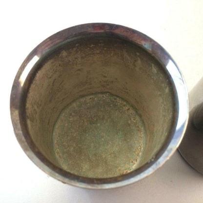 cenacchi Vasen Becher Set  50er 60er 9 cm Italy versilbert