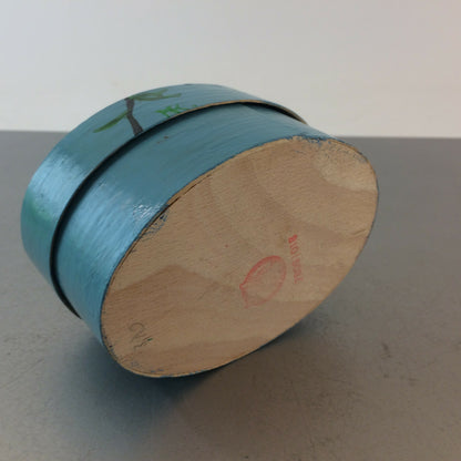 MID CENTURY Holz Dose 50er 60er Schale Deckel Deckeldose Spandose bemalt
