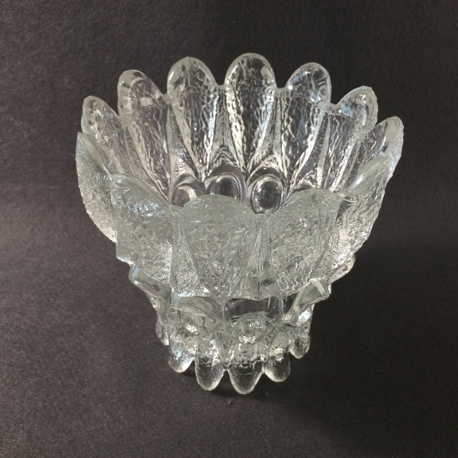 Windlicht Vase Teelicht Glas 50er 60er Mid CENTURY H 13,7 cm drehbar