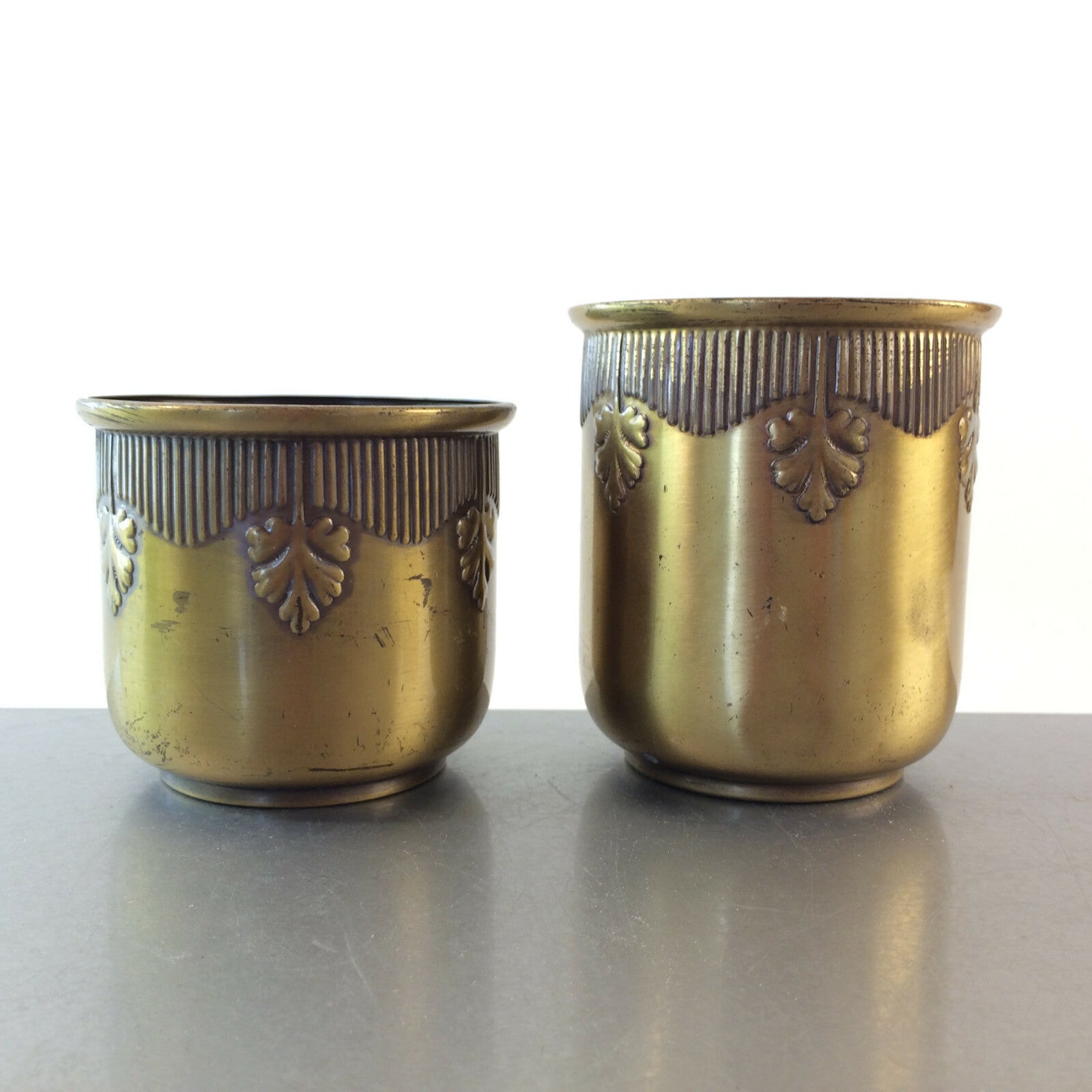 WMF Art Déco Becher 30er 40er 50er VINTAGE Messing 7 cm Straußenmarke