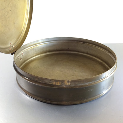 MID CENTURY Messing 50er 60er Dose Deckeldose 24 cm