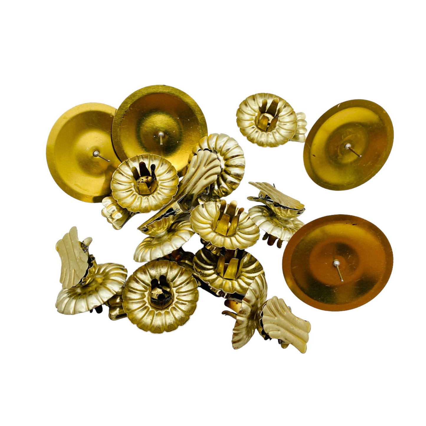 Weihnachten Deko 10 Halter für Baumkerzen + 4 Adventskranz golden D 6 cm