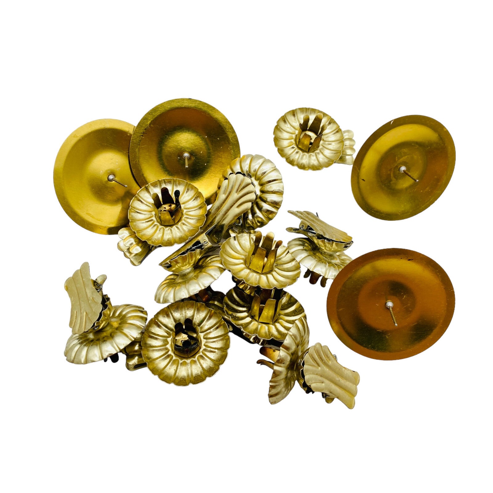 Weihnachten Deko 10 Halter für Baumkerzen + 4 Adventskranz golden D 6 cm