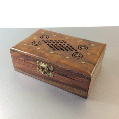 MID CENTURY Holz Dose 50er 60er Schale Deckel Deckeldose Muster