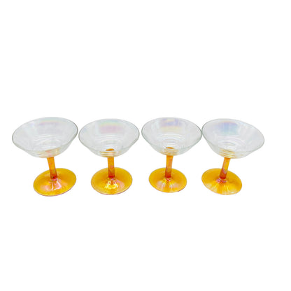 Vintage Bernstein 8,2 cm Likörgläser Gläser Likörschalen Glas 4 er Set gelb