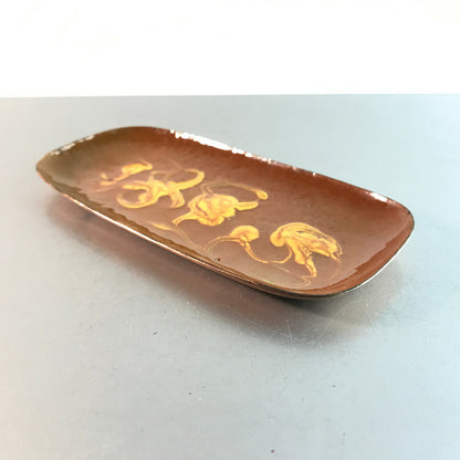 MID CENTURY Emaille Schale braun D 16,5 cm 50er Vintage