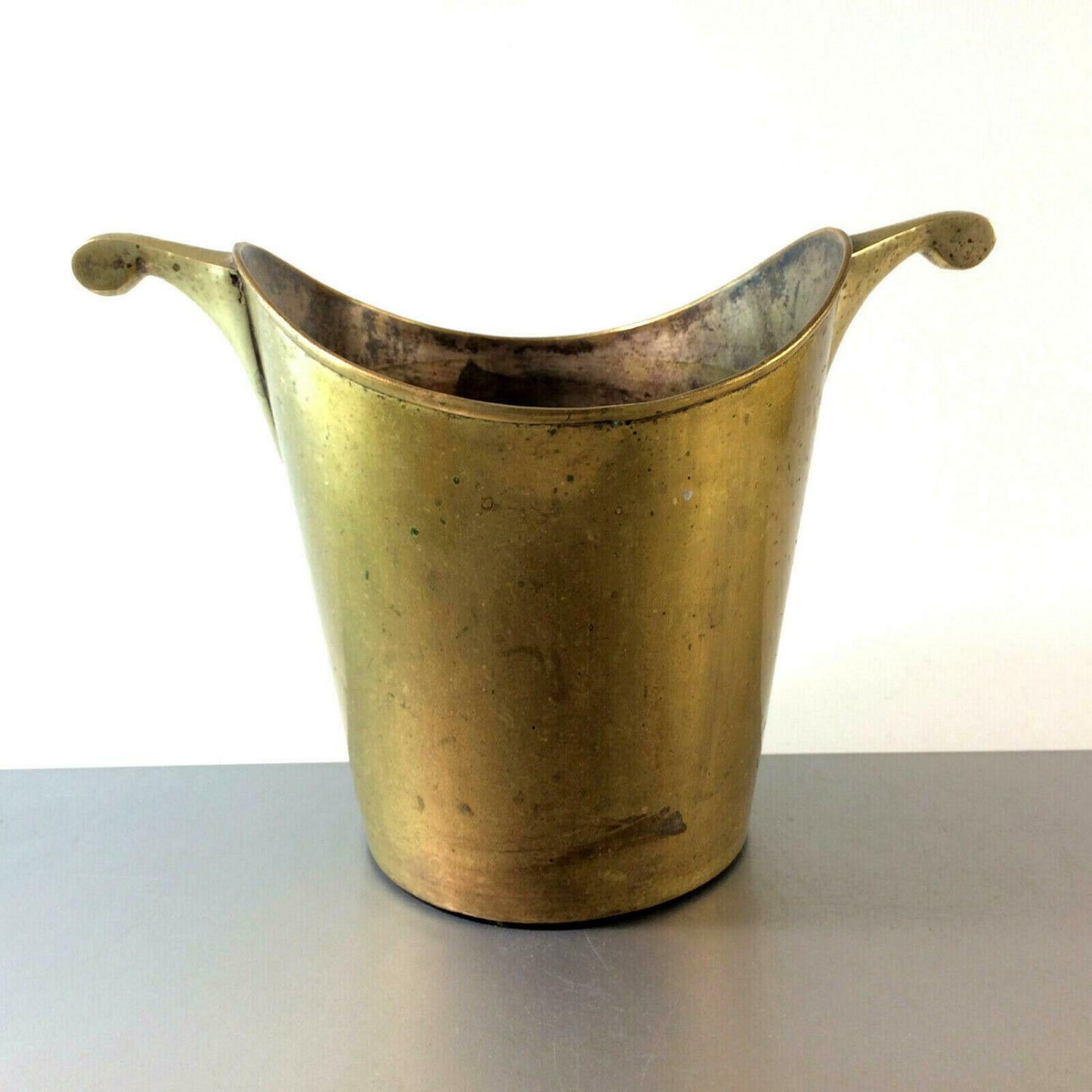 Sekteimer Champagnerkübel Flaschenkühler Messing Art Déco 21 cm 