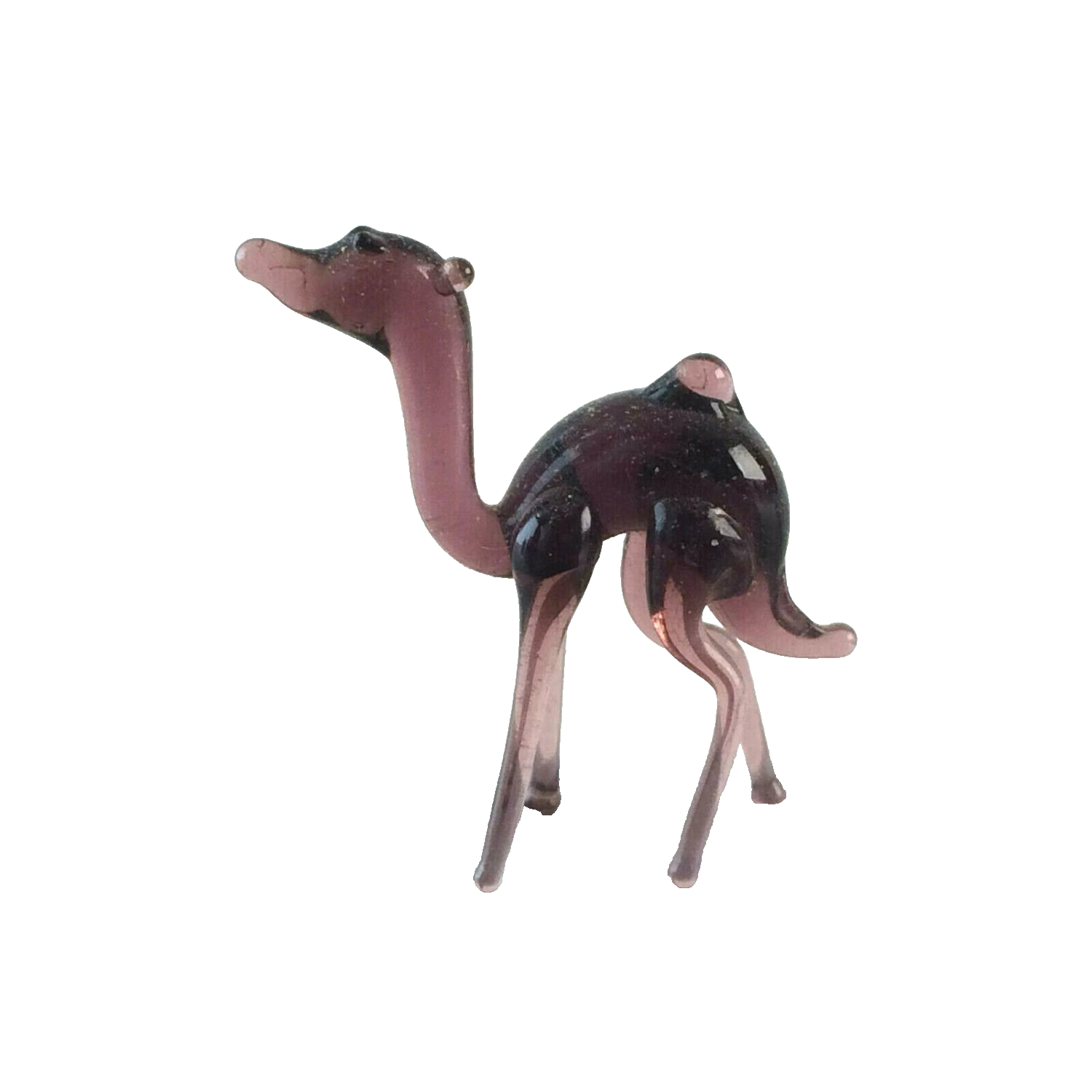 Kamel Dromedar lila H 2,5 cm Glas 50er 60er Lauscher Vintage MID CENTURY 