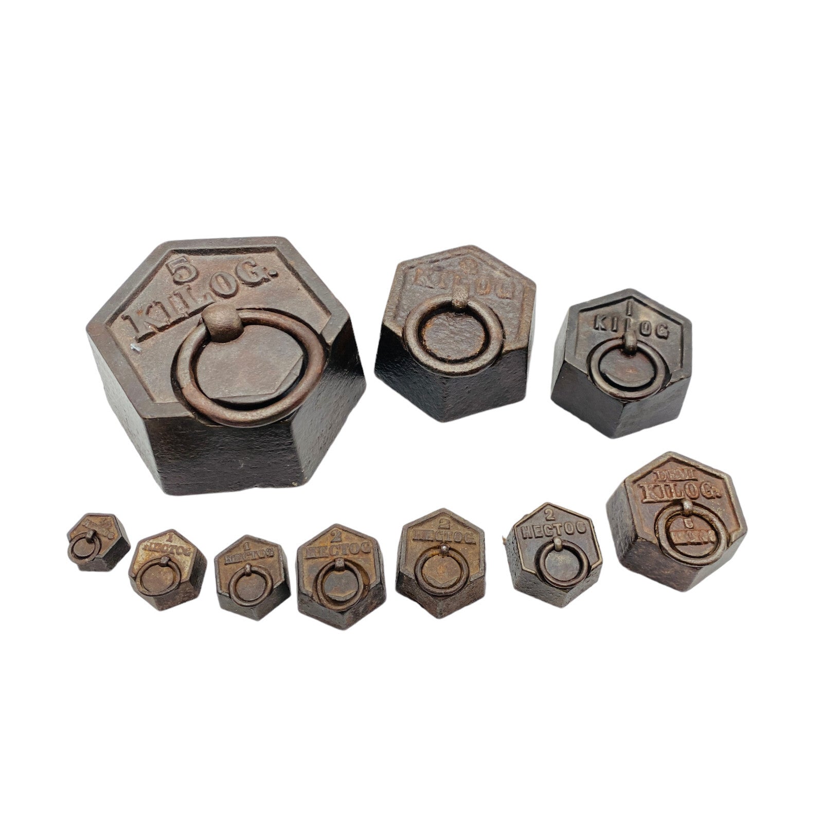 Alte Gewichte Waage Tafelwaage Kilo Kilog Hectog 5kg 1 Kg Kilo 0,5 kg 40er 50er