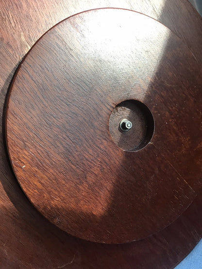 Rondell Drehscheibe Schale SCHÄLCHEN Glas MID CENTURY 50er 60er Holz 35cm