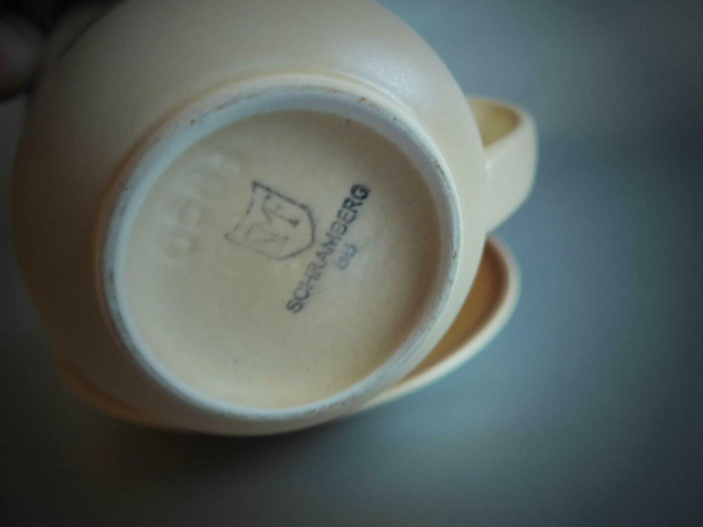 4er Set - SMF SCHRAMBERG Keramik LÄNDLICH Tasse mit Untertasse