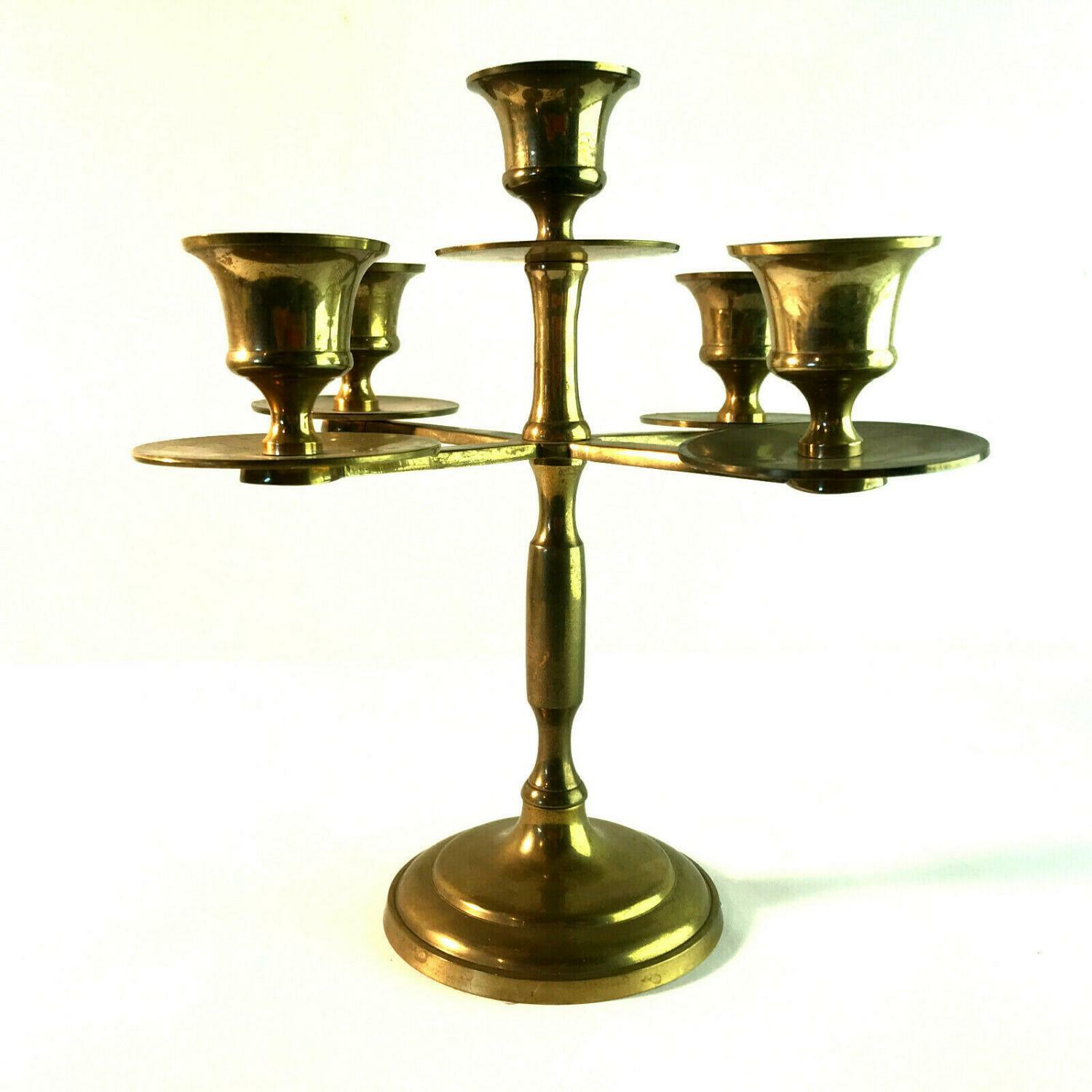 Kronleuchter Kerzenständer MESSING Kerzenhalter mit H 20 cm 60er Vintage