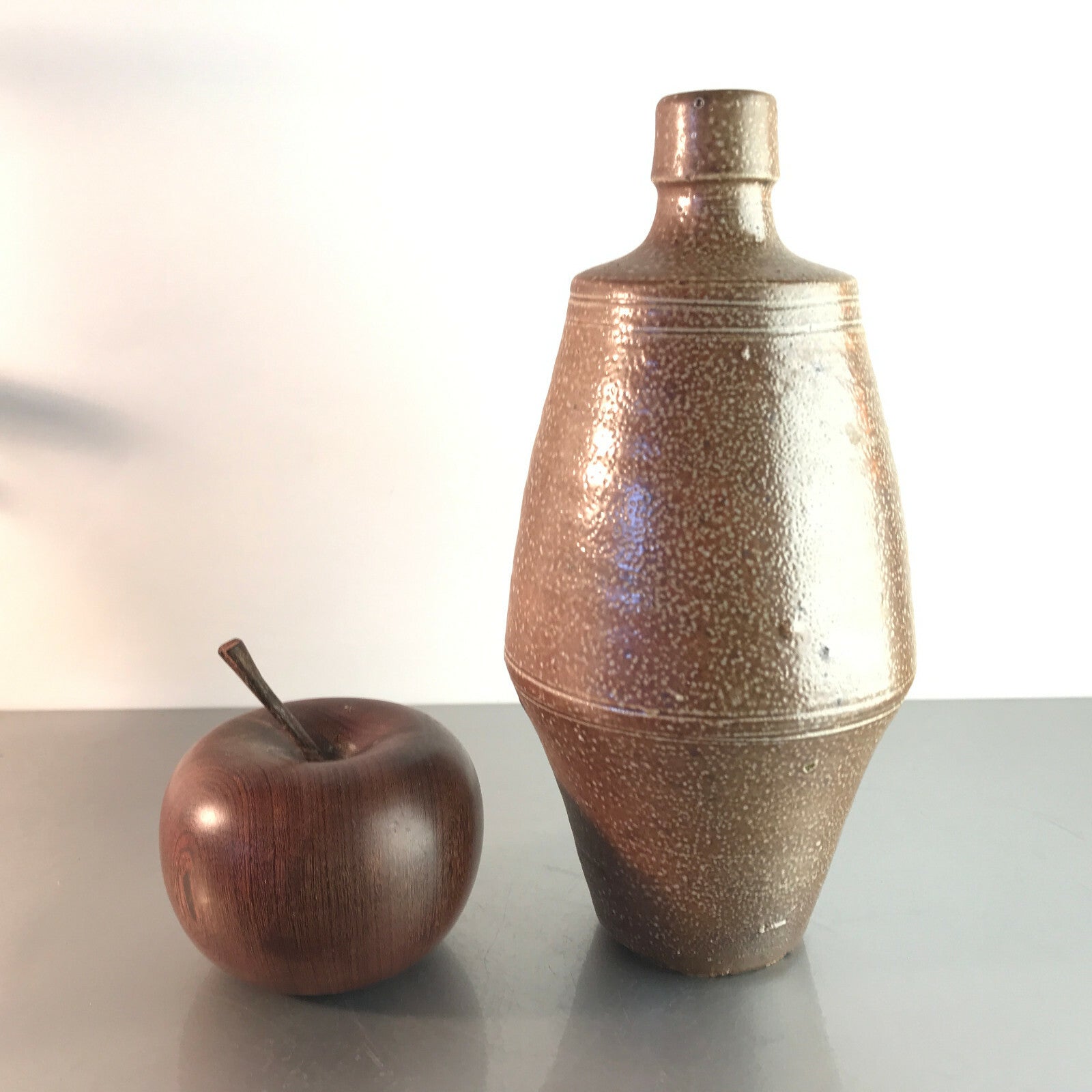 VINTAGE Vase braun 50er 60er 21 cm  MID CENTURY Keramik 