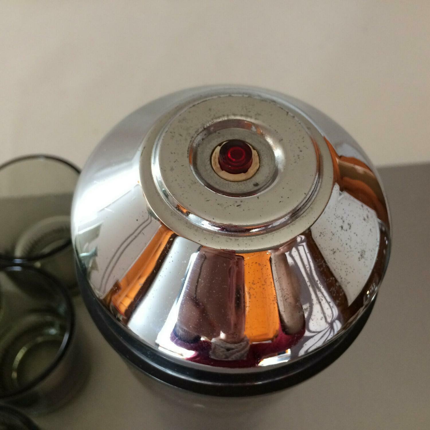 SHAKER Design 50er 60er Cocktailshaker Glas mit GLäser & OVP Rauchglas