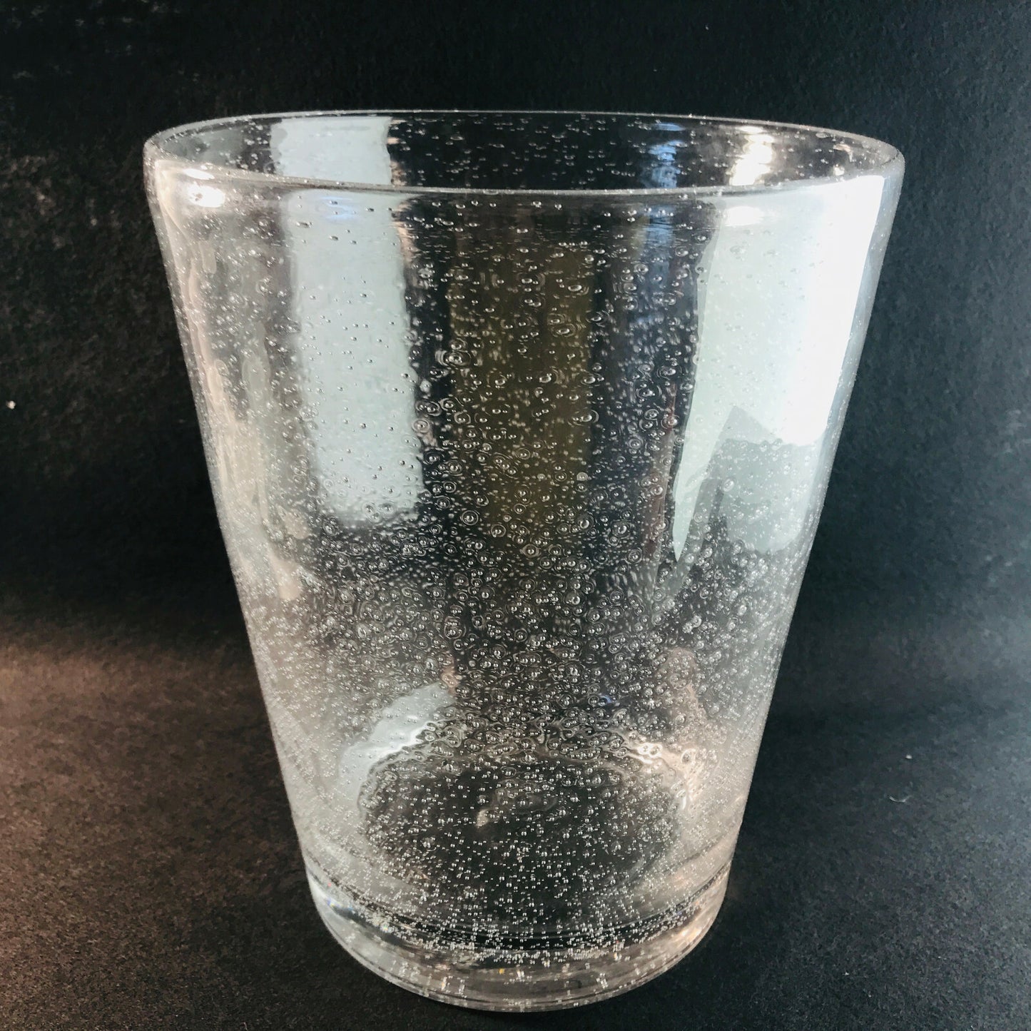Glas Vase Vintage Luftblasen klarglas Lufteinschlüsse Schaumglas 22,5 cm