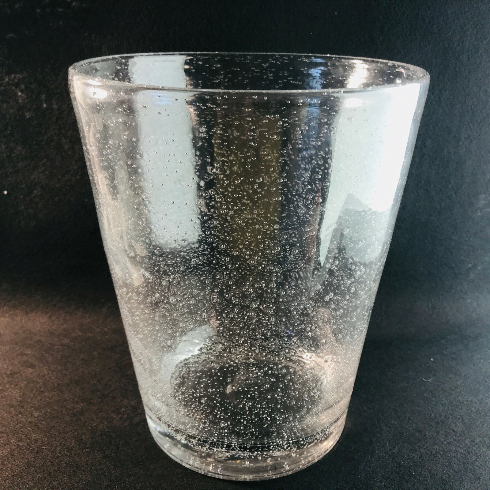 Glas Vase Vintage Luftblasen klarglas Lufteinschlüsse Schaumglas 22,5 cm