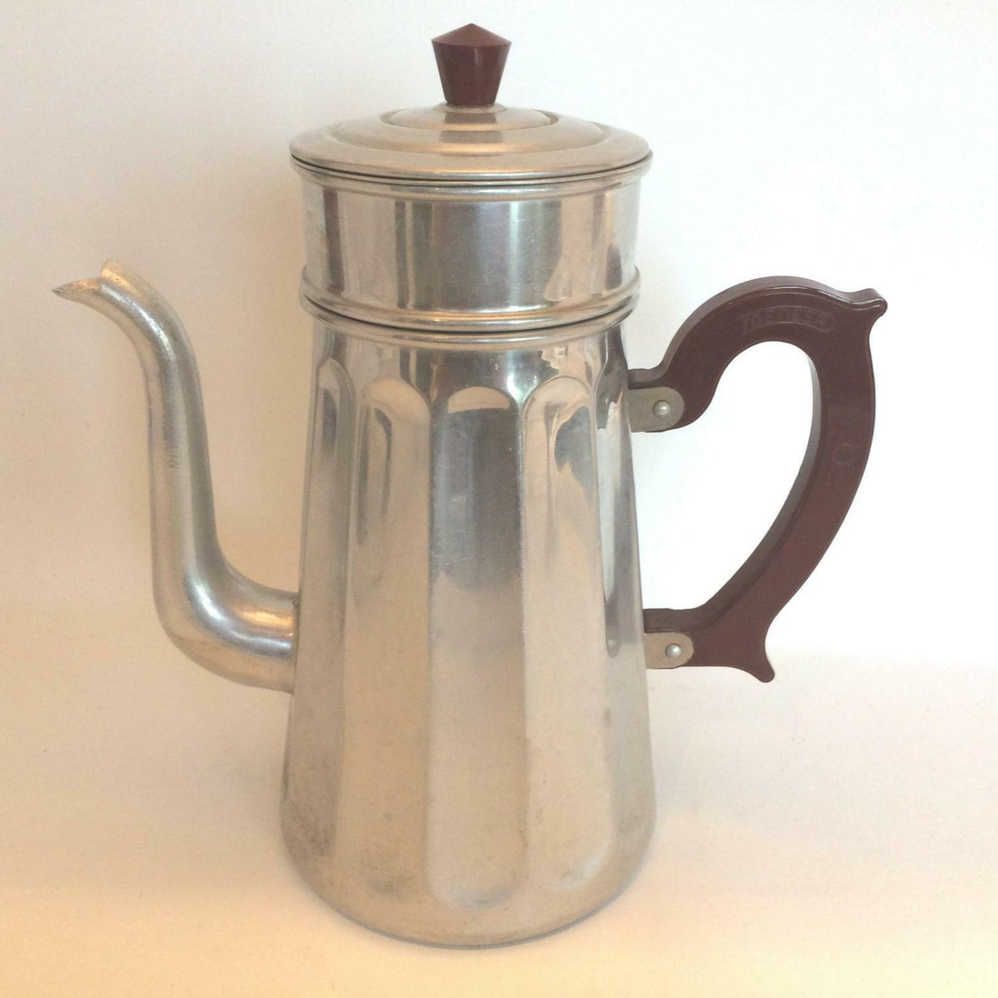 ALU Aufbrüher Bakelitgriff Kaffeekocher Kaffeemaschine Kaffekanne MENESA